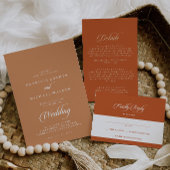 Menu Terracotta Calligraphie Merci et Mariage