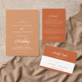 Invitation classique terracotta calligraphiée pour (Personnalisez la collection de ce créateur indépendant. )