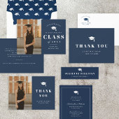 Minimal Type Cap and Tassel Graduation Bedankkaart