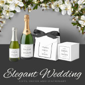 Élégant Étiquette Mariage de bière blanche et noir