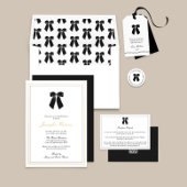 Sticker Rond Adresse de retour de Bow noir et blanc intemporell