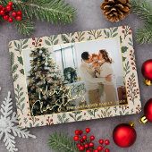 Petite Chaussette De Noël Nom Personnalisé Sur Le Motif Botanique Holly Berr