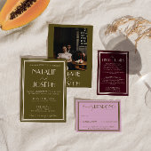 Invitation Classy Grassland Luxury Retro QR Code Wedding