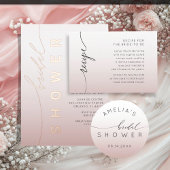 Sticker Rond Classy Pink Gradient Bridal Shower