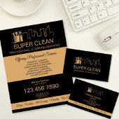 Carte De Visite Maison de nettoyage professionnel Résidentiel Comm