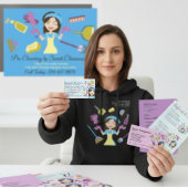 Roze Paarse Janitorial Cartoon Home Branding Planner