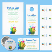 Étiquette Seau de fournitures de service de nettoyage Entret