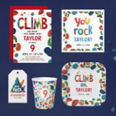 Invitation Fun Rocher coloré Escalade mur Enfant fête d'anniv