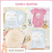 Faire-part de Baby Shower Bleu Céleste Cloud 9
