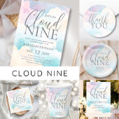 Papier Nous sommes sur Cloud Nine Baby shower Budget Invi
