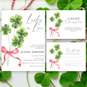 Carte D'accompagnement Clover Bow Combien de baisers jeu de mariage