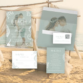 Cartons Réponse Retro whimsical script beach destination wedding