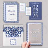 Serviette En Papier Bleu et blanc Côte Mariage méditerranéen