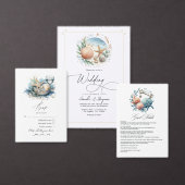 Menu Mariage de plage Coastal Chic (Personnalisez la collection de ce créateur indépendant.)