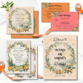Invitation Réponse RSVP italienne Amalfi Coastal Oranges