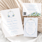 Invitation Mariage tout-en-un Crest Monogramme Côtiers