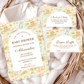 Invitation Coastal Pastel Animals Baby Shower