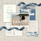 Dusty Blue Script Typography Wedding Menu