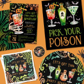 Groene Halloween Eyeball Martini Retouradres Ronde Sticker