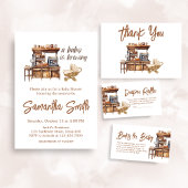 Sticker Carré Baby shower café bébé