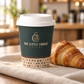 Carte De Visite Conception de code QR pour café en vert foncé et b