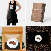 Aangepaste Logo Zwart & Wit Koffiewinkel Restauran Schort