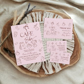 Serviette En Papier Coffee Theme Pink Bow Cafe Bebe Girl Baby Shower