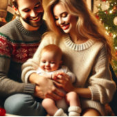 Schattigee kerstpuppy met kerstmuts en strik cadeaulabel