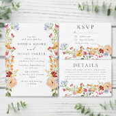 Invitation Colorful Bold Wildflowers Purple Wedding (Personnalisez la collection de ce créateur indépendant.)
