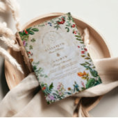 Kleurrijke botanische bessen bruiloft save the date