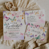 Invitations En Acrylique Baby shower de papillons colorés