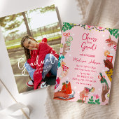 Proost op de afgestudeerde Mooie Tekening Afstuder Wijn Etiket