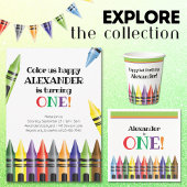 Serviette En Papier 1er anniversaire Enfants Crayon Green Orange Blue