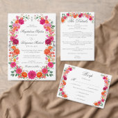 Invitations En Acrylique Colorful Bold Pink & Orange Floral Garden Wedding (Personnalisez la collection de ce créateur indépendant. )