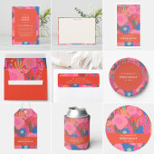 Serviette En Papier Mariage sur mesure Fleurs audacieuses Rose Rouge É