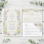 Cartons Réponse Code QR de mariage de jardin printanier orné paste (Personnalisez la collection de ce créateur indépendant.)