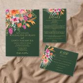 Fleurs tropicales colorées QR Code Mariage RSVP (Personnalisez la collection de ce créateur indépendant. )