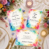 Save The Date Mariage Aquarelle Coloré