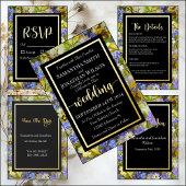 Invitation En Aluminium Fleurs sauvages colorées Mariage RSVP