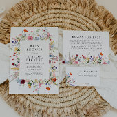 Kleurrijke Wildflower Luier Raffle Informatiekaartje