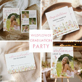 Invitation Wildflower Graduation Party Photo Collage