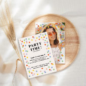 Sticker Rond invitation d'anniversaire personnalisée colorée