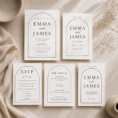Carte de réponse de mariage minimale en forme d'ar