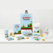 Colorful kids video game birthday invitation