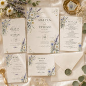 Carte de réponse de mariage Prairie de fleurs sauv