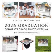 Faire-part Script Photo Overlay Félicats Grad 2022 Graduation