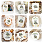 Invitation Green Tractor 1er fête d'anniversaire