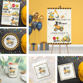 Invitation Construction Party for 3rd Birthday Boy