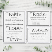 Carte de réception de mariage noir et blanc simple (Personnalisez la collection de ce créateur indépendant.)