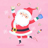 Paillasson Cute Père Noël et Rudolph Rouge et vert